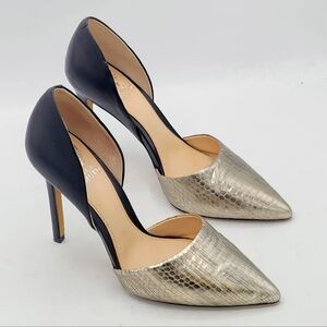 Vince Camuto Norell Metallic Snakeskin D'Orsay Pumps | 7.5